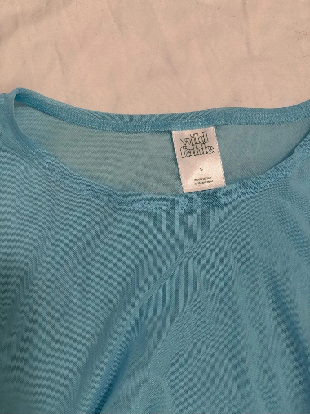 wild fable Sky Blue Sheer Tank Top